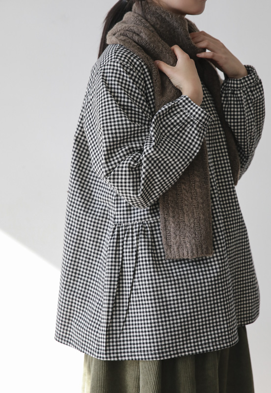 Cr Gingham Blouse 빡선생